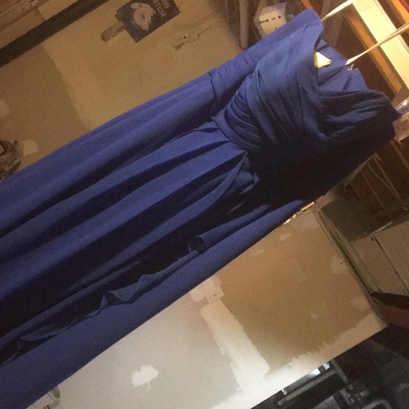 STRAPLESS BLUE PROM/BRIDESMAID DRESS - Picture 2 of 5